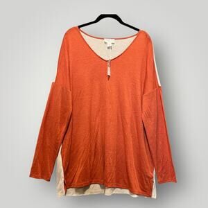 Loft Outlet Lounge Women's Top Size XL Gauzy Fabric V Neck Loose Fit